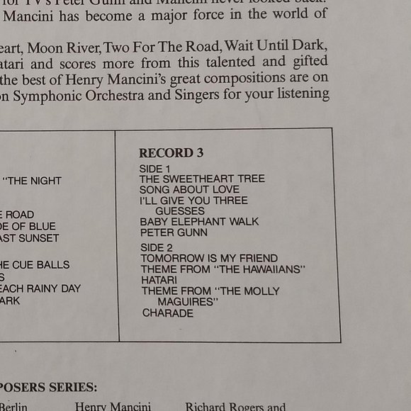 vintage 70s Henry Mancini 3x record box set - Picture 6 of 6